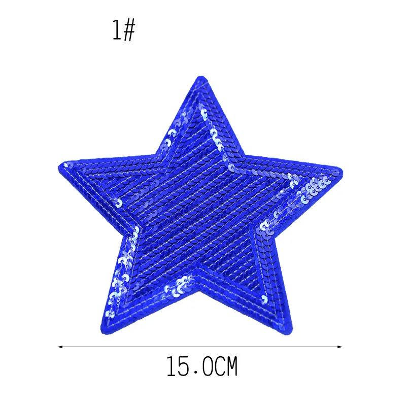 JOD, черная большая блестка, вышивка, одежда звезды, нашивка, аппликация, железо, декоративные нашивки для одежды, наклейки, большие значки, ткань - Цвет: 1 blue