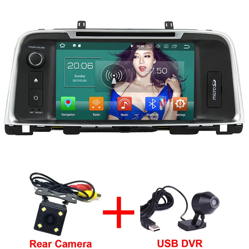 KLYDE 8 дюймов Восьмиядерный PX5 4G wifi Android 8,0 4 Гб ОЗУ 32 Гб ПЗУ BT автомобильный DVD мультимедийный плеер радио для Kia K5 Optima - Цвет: Radio x Camera x DVR