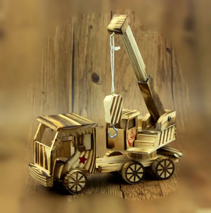 

20*10*12.8 Wooden children's educational toys wooden crane cranes create wooden crafts car creative new toys