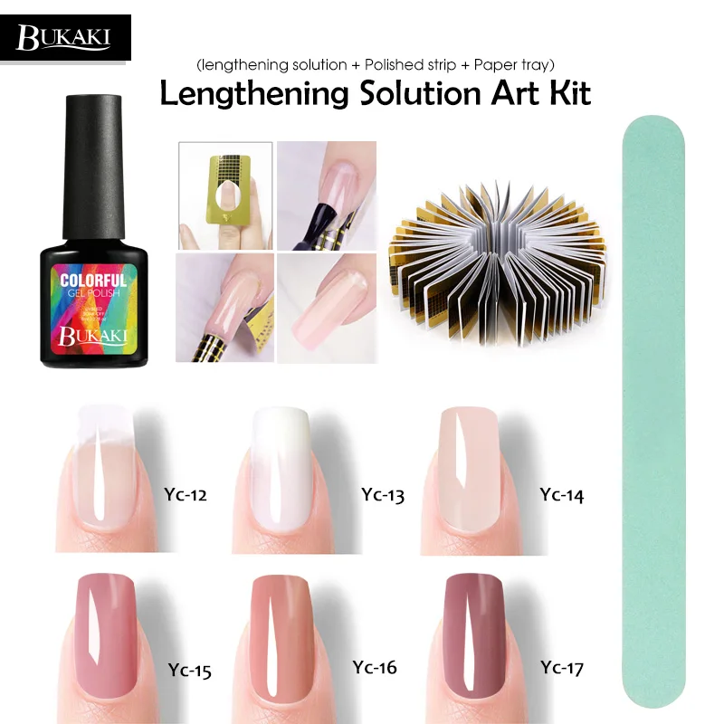 

BUKAKI 8ml Acrylic Poly Extension Gel Quick Building Gel Polish Clear Pink Nail Tips Finger Builder UV Gel Nail