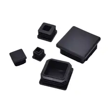 10Pcs Hot Sale Black Plastic Blanking End Caps Square Inserts For Tube Pipe Box Section Wholesales