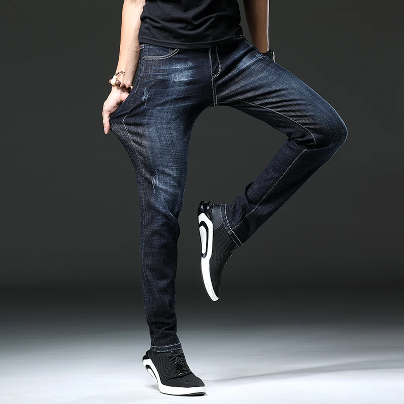 2019 Fashion Skinny Jeans Men Casual Slim Fit Stretch Black Ripped Jeans For Men Classic Jeans Male Straight Cowboys Denim Pants