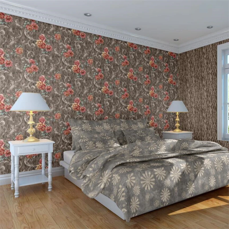 High end European pastoral AB version of wallpaper embossed wallpaper