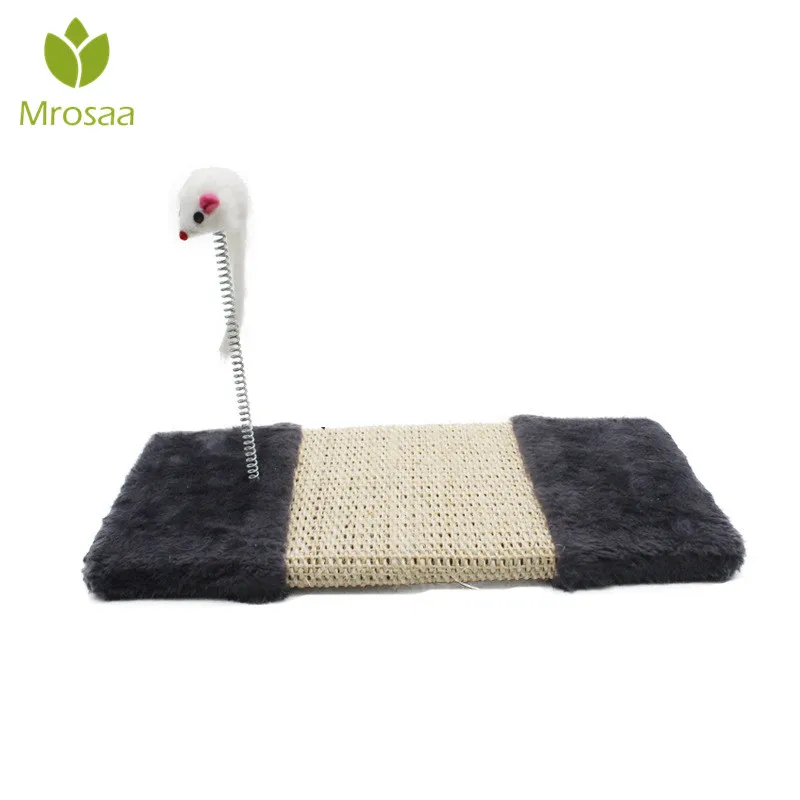 Mrosaa Natural Sisal Cat Scratching post Mat Teaser Toy Scratch