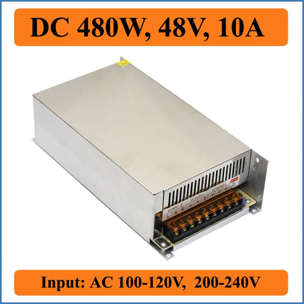 480W 48V 10A переключение Питание Напряжение AC100-240V Вход трансформатор переменного