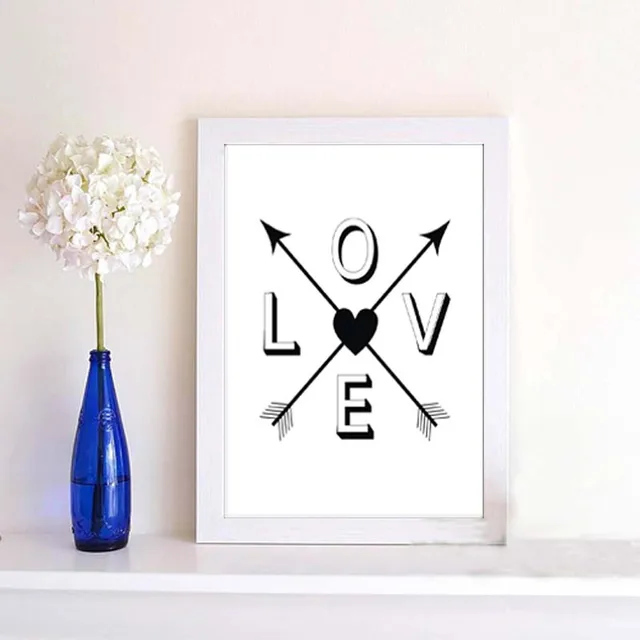 Schwarz Weiß Modern Motivation Liebe Leben Zitate Kunstdruck Poster