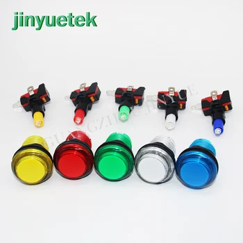 

33mm diameter 28mm mounting hole CHROME Plated illuminated 5v LED Arcade Push Button with microswitch 10 colors