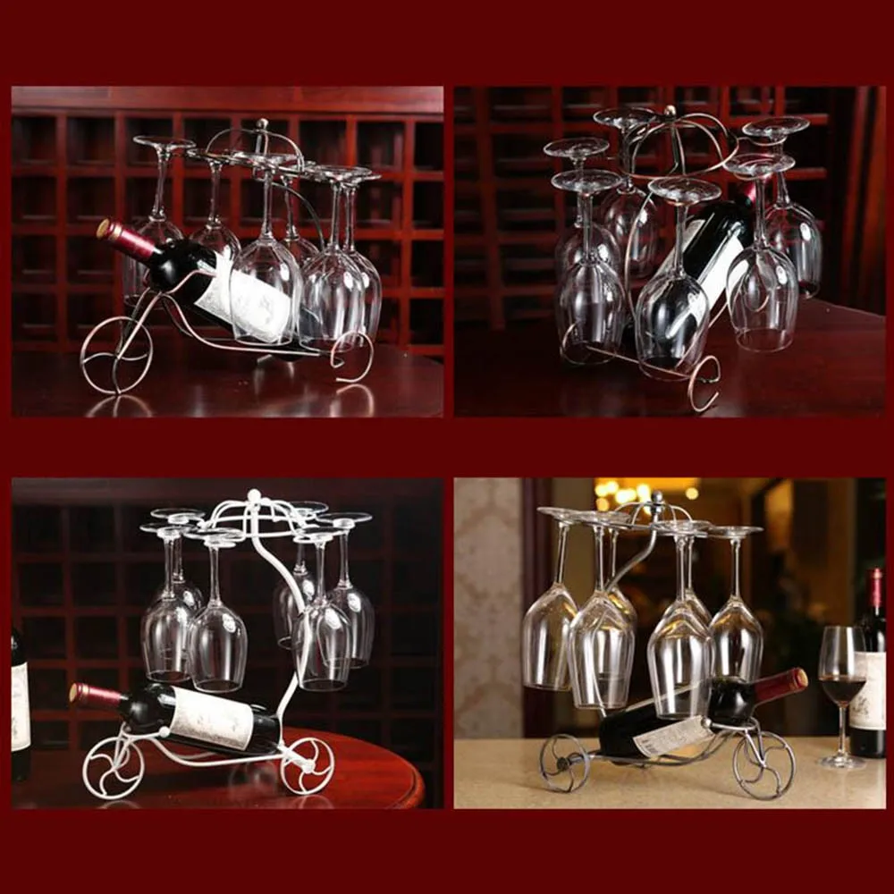 Decorative Racks Wine Bottle Holder Hanging Upside Down Cup Goblets Display Rack Iron Wine Stand Arts Design KC1283 (9)