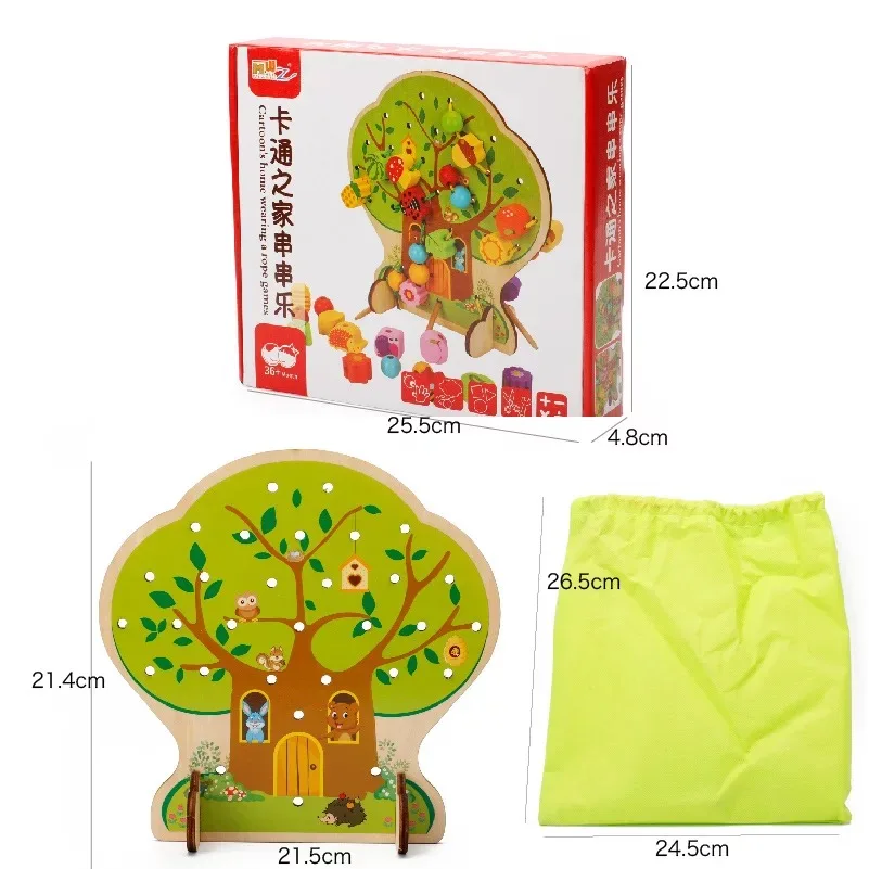 Mylitdear деревянные фрукты и овощи шнуровка и нанизывание бусины игрушки с ежиком доска для свыше 3 лет детей Монтессори