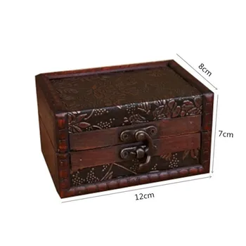 

Wooden box Vintage Jewelry Pearl Necklace Bracelet Gift Small zakka Box Storage Organizer Handmade Square map box