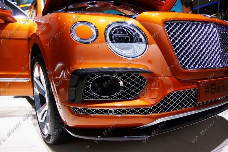 2015-2018 Bentley Bentayga Mulliner Carbon Package Style Front Bumper Air Duct Intake Addon Cover Canards CF (103)
