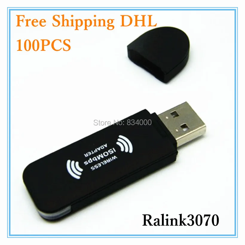 100pcs 802.11 B/GN Wireless Lan Adapter Ralink RT3070 WIFI USB Adapter ...