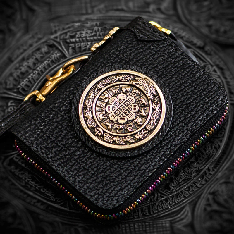 Snowlandチベット神秘的吉祥のキャラクターパターン男性財布ローレンスホイールcalfskinsレディース財布と小銭入れ Wallets Aliexpress