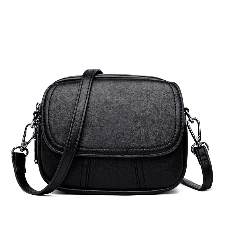 Для женщин Курьерские сумки маленькие кожаные сумки на плечо, сумки в Sac Основная сумка с клапаном для девочек Bolsas Crossbody сумки для Новинки для женщин - Цвет: black bags