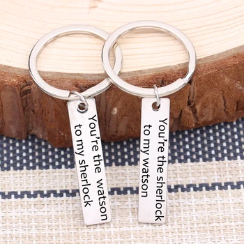 

Sherlock Watson Keychain NOT Fade Men Women Keyrings Car Key Accessories Gift 1 Pair/Set Hand Stamped Gift Key Accessories