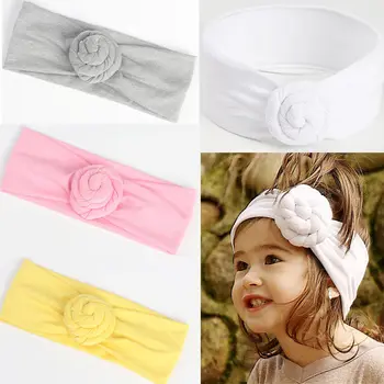 

New Arrival Infant Toddler Kids Girls Baby Headband Knot Flower Hair Band Accessories Headwear Elastic Gift Head Wear Dropship