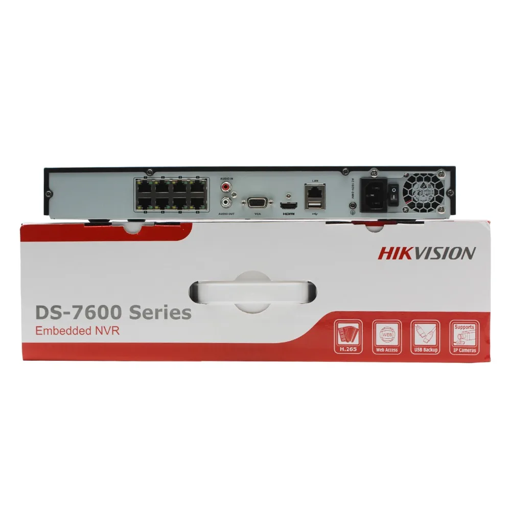 Оригинальный Hikvision 8CH NVR DS 7608NI Q2/8 P 8 канальный независимый POE для камеры 8MP Max 2 SATA