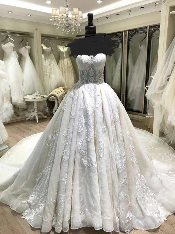 bride font b gown b font vestido de noiva romantico strapless puffy font b bridal b