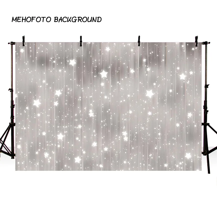 Mehofond Рождественский фон Серебряный боке Блестящий звездный свет новорожденный
