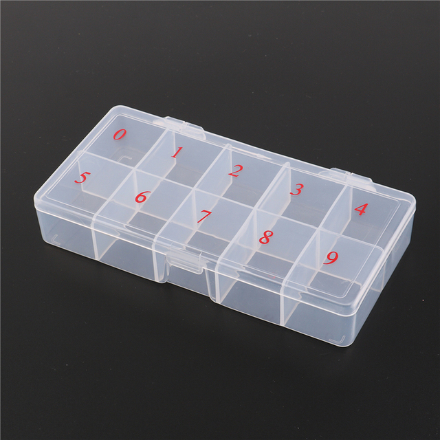 Natural Translucent Fake Nail Art Tips Case False Nail Art Tips Box Acrylic Storage Case Manicure Nail Tool
