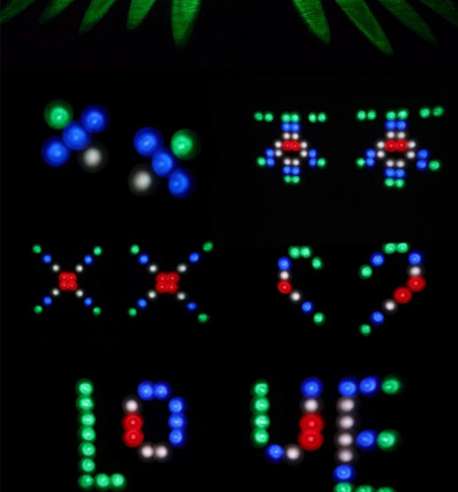 Диско-светильник 20 Вт 128 светодиодный RGBW двойной дирижабль лазерный проектор лампа Рождественский сценический эффект звуковая активация Дискотека вечерние светильник