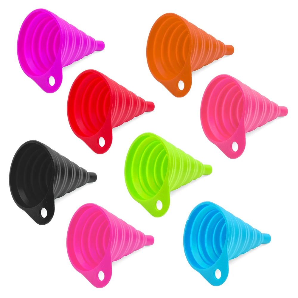 

MOTO4U Adjustable Universal Motorcycle Collapsible Silicone Oil Funnel Oil Fuel Funnel Foldable Hopper Space Saving 8 Colors