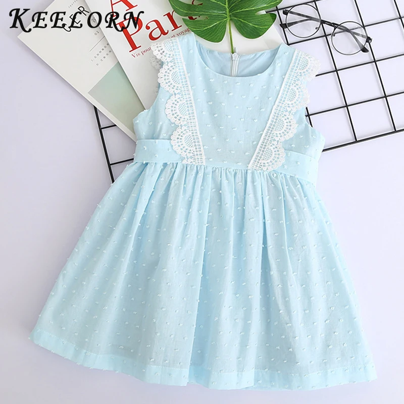 Keelorn/платье для девочек коллекция года; Детская летняя брендовая одежда для девочек Кружевное платье-майка без рукавов Fille; вечерние платья для маленьких От 2 до 7 лет; Vestido