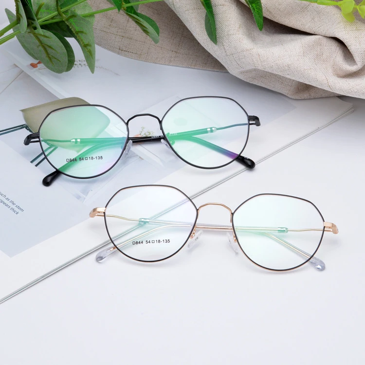 BCLEAR, новинка, Полигональная оправа для очков, квадратная оптическая оправа для очков, женские винтажные металлические полигональные очки, высокое качество