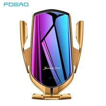 FDGAO Qi Беспроводное Автомобильное зарядное устройство 10 Вт Быстрая зарядка держатель телефона автоматическое зажимное крепление для iPhone 11 Pro XS XR X 8 samsung S10 S9