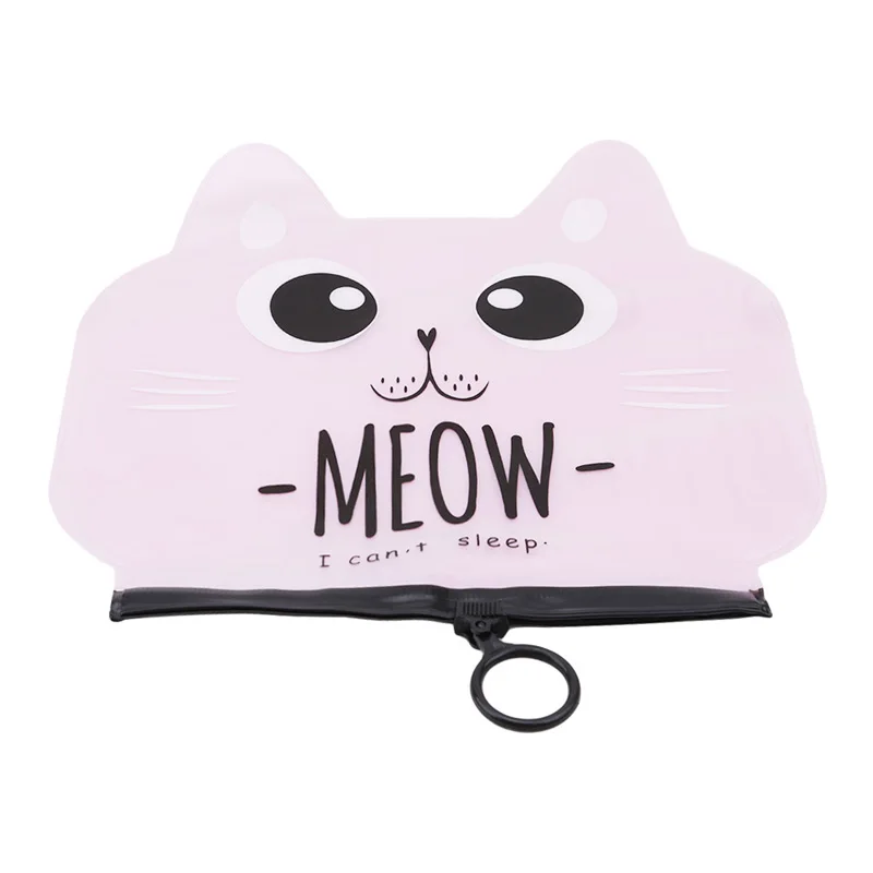 عارضة شفافة واضحة التجميل أكياس الحيوان القط PVC حقائب للزينة السفر المنظم الجمال حالة ماكياج حمام غسل صندوق مستحضرات التجميل