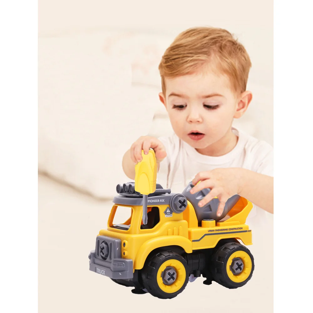 

DIY Construction Cars for Boys, Take Apart Construction Toy,Assembly Toy Snowplow Constructions Set Screwdriver,Educational Toy
