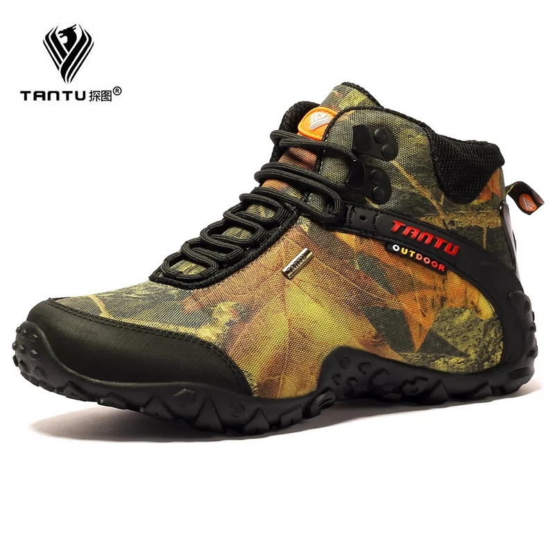 

TANTU New Men Work Safety Boots Genuine Leather Men Boots Winter Autumn Super Quality Hiking Boots Soft Ankle Boots Man