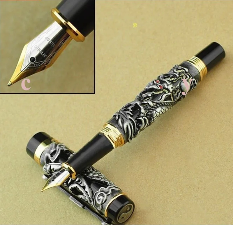 Advanced Fountain Pen Jinhao Chinese Dragon antique Pens with gift