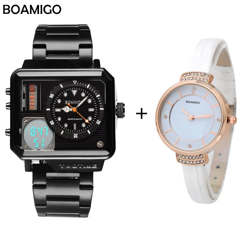 

Fashion Sports Watches For Men BOAMIGO Top Brand Military Watch Couple Watches Set Simple Women Quartz Watch Relogio Masculino