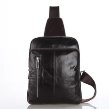 High Quality Retro Vintage Real Genuine Leather Men chest pack shoulder cross bag mobile phone bags messenger bags #VP-J7215
