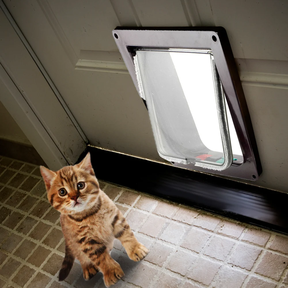 Kimpets Lockable Dog Cat font b Pet b font Security Flap Doors Gates Ramps Universal For
