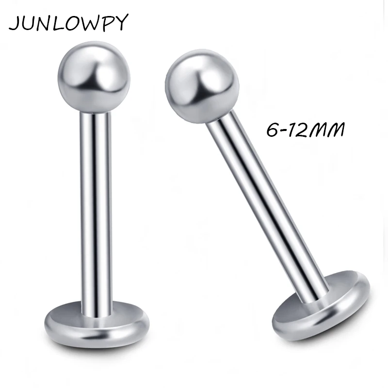 

JUNLOWPY stainless steel nose bar ring labret stud body piercing jewelry mix 6/8/10/12mm 100pcs lip Piercing labret Tragus Ear