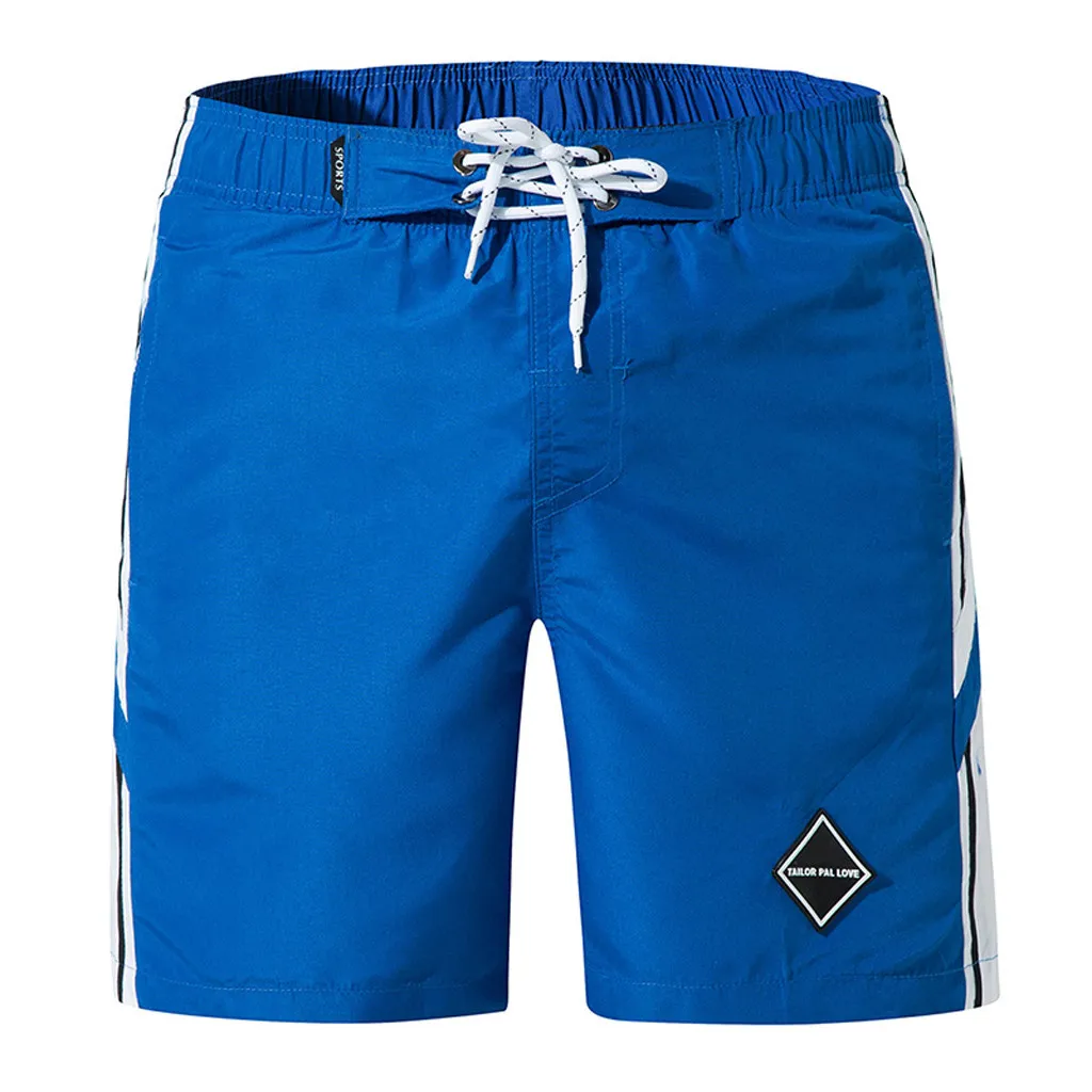 Мужские брюки мужские модные повседневные Лоскутные пляжные плавательные спортивные свободные брюки - Цвет: BU
