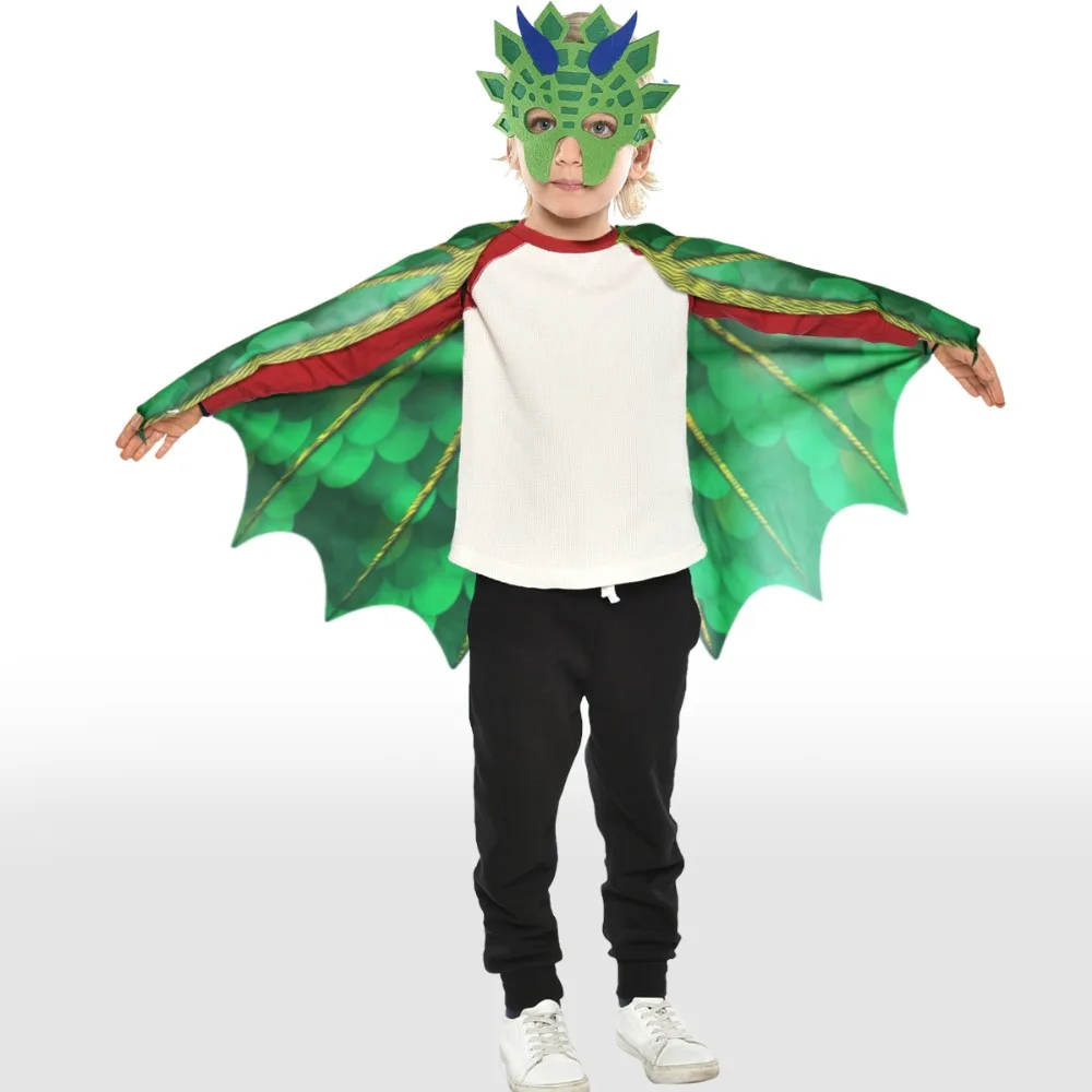 Костюм динозавра с крыльями для детей от 3 до 7 лет, шарф для вечеринок, день мировой книги, костюм на Хэллоуин для мальчиков, костюм динозавра для костюмированной вечеринки