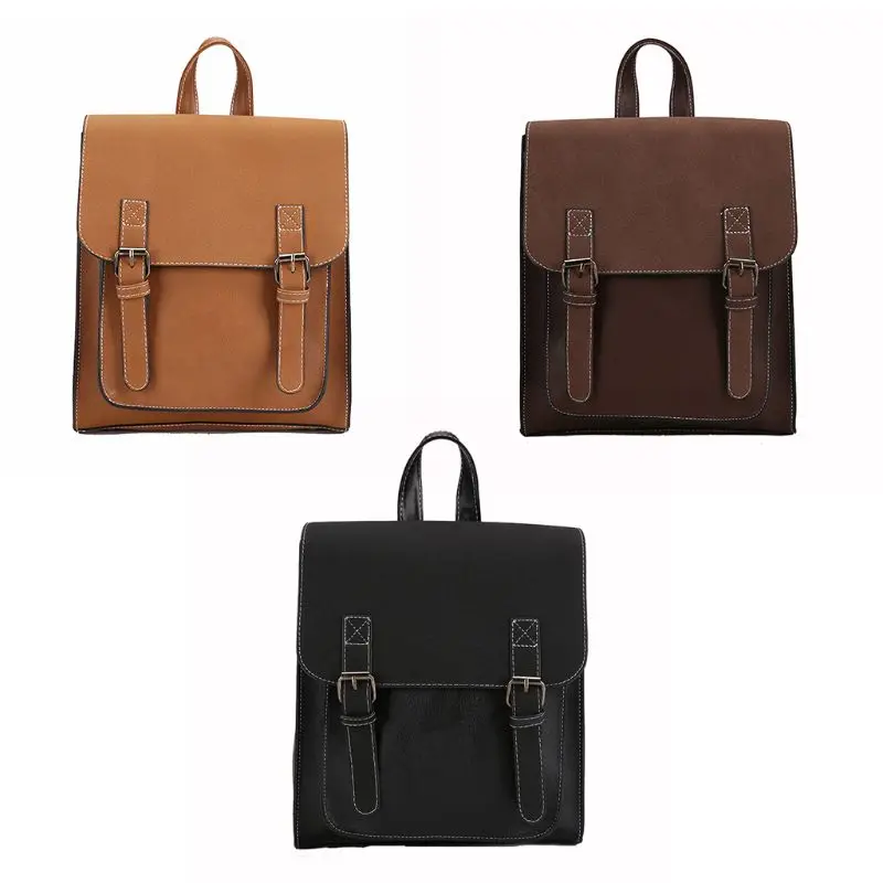 

2019 New Fashion 2 Pcs/Set PU Leather Women Backpack for Teenagers Girls Casual Student Shoulder School Bag Rucksack Bookbag