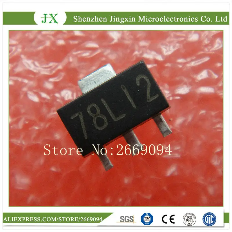 

500pcs 12V 100mA SOT-89 SMD voltage regulator 78L12 SOT89