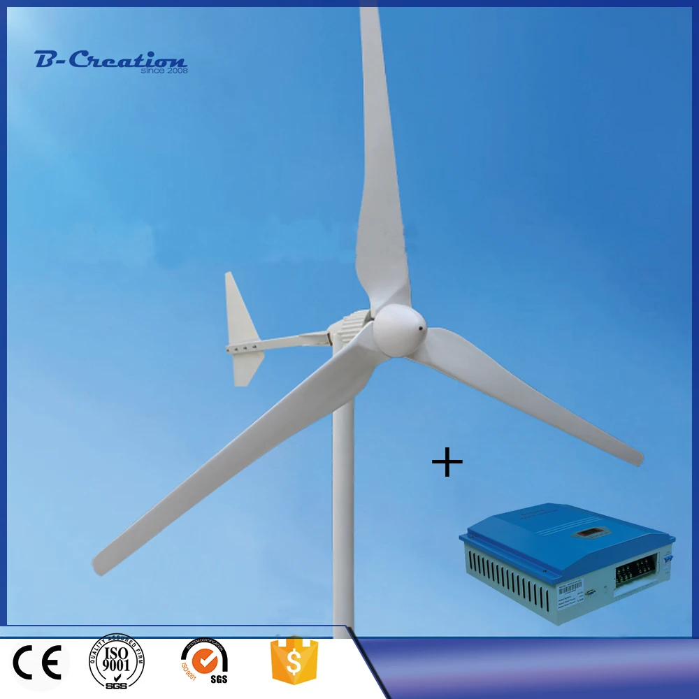 

Hot Selling Wind Generator 2KW 48V with 3Blade, 2KW Wind Turbine with Tail Turned Brake Protection, 3M/S Start Wind Speed