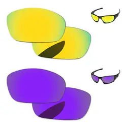 24 K золотой и плазменный фиолетовый 2 пары зеркало Поляризованные замены линзы для десять солнцезащитные очки кадров 100% UVA и UVB Защита