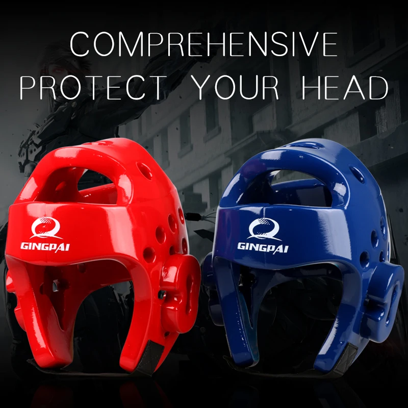 2 Color taekwondo helmet adult male female Pu Leather fighting taekwondo protector 1 set white hand& foot protector