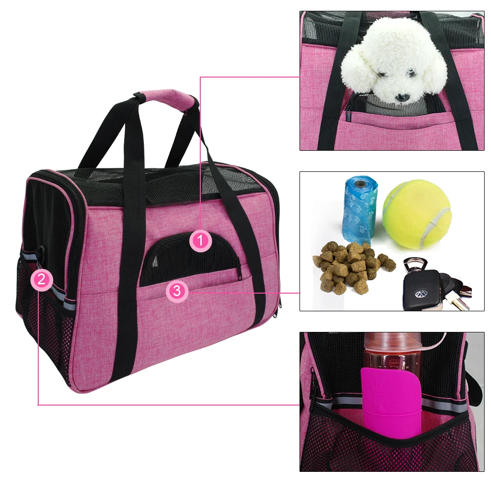 Портативная переноска для собак, сумка для маленьких средних собак, кошек, дышащая переноска для домашних животных, сумка для путешествий с сетчатым ковриком S L