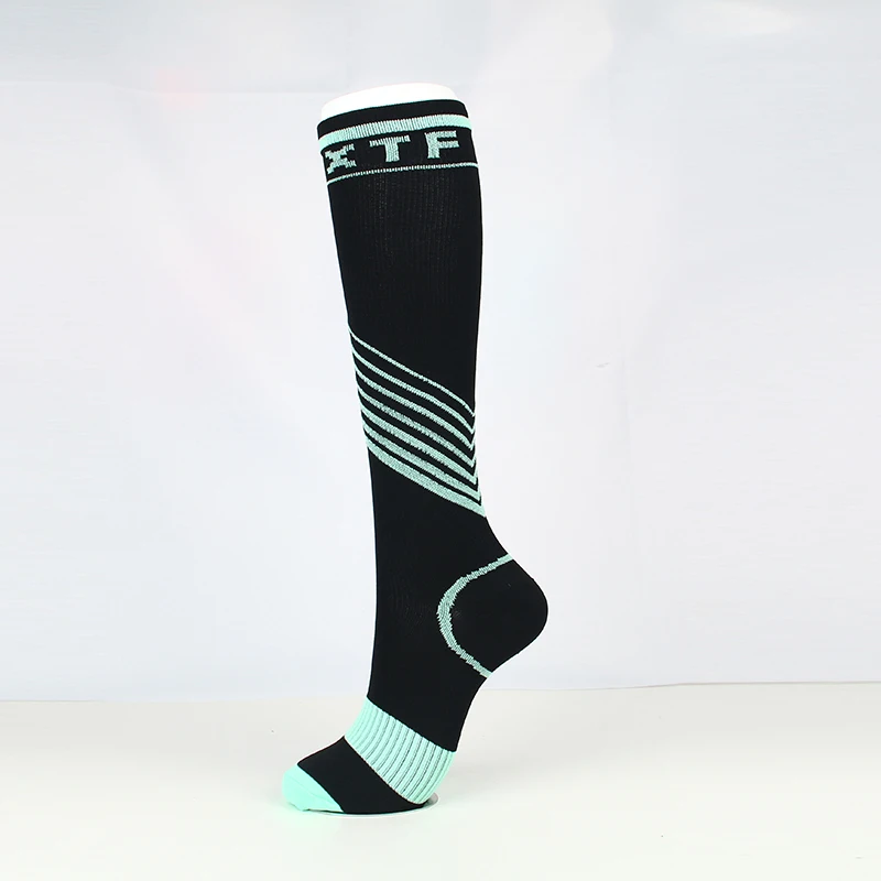 Мужские и женские носки для бега унисекс компрессионные полосатые с буквенным рисунком спортивные велосипедные нейлоновые высокочастотный компрессионные чулки