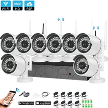 Plug and Play 8CH 1080P HD Wireless NVR Kit P2P 960P Indoor Outdoor IR Night Vision Security 1.3MP IP Camera WIFI CCTV System