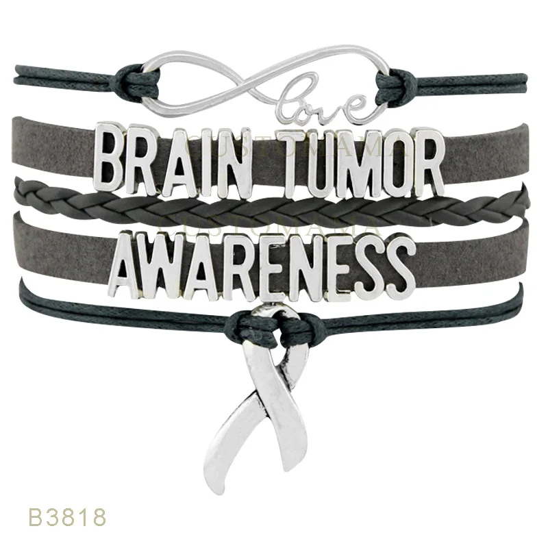Custom Infinity Love Brain Tumor Awareness Ribbon Charm Custom Infinity Love Brain Tumor Awareness Ribbon Charm