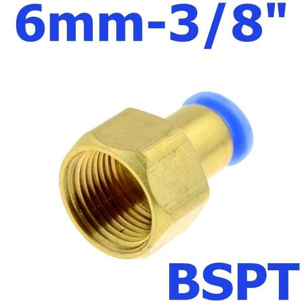 Пневматическая 6 мм OD шланговая трубка нажимается в 1/" PT 1/8" 3/" 1/2" BSPT M5 внутренняя резьба газа Быстрый латунный соединитель - Цвет: 1 PC 6-03