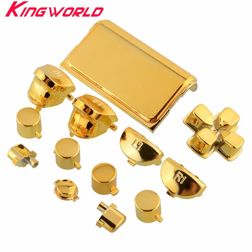 

13Pcs a set metal buttons Dpad bullet button thumb stick cap for PS4 Dualshock 4 Pro controller